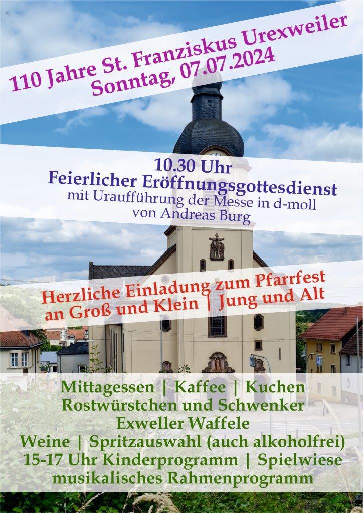 Plakat Pfarrfest Urexweiler