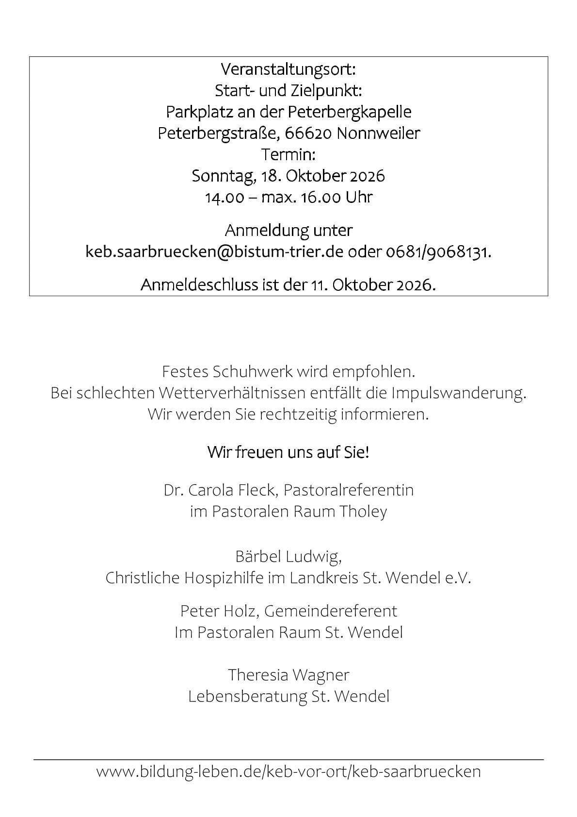 Der Flyer enthält Informationen zur Veranstaltung
