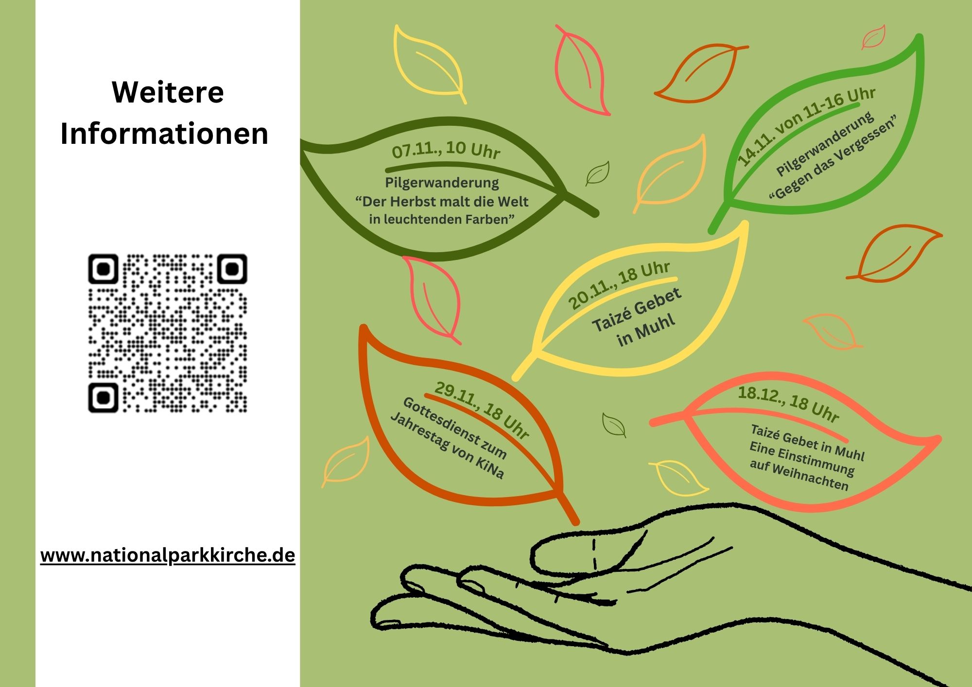 Auf einem Flyer sind die einzelnen Veranstaltungen für die zweite Jahreshälfte 2026 abgebildet