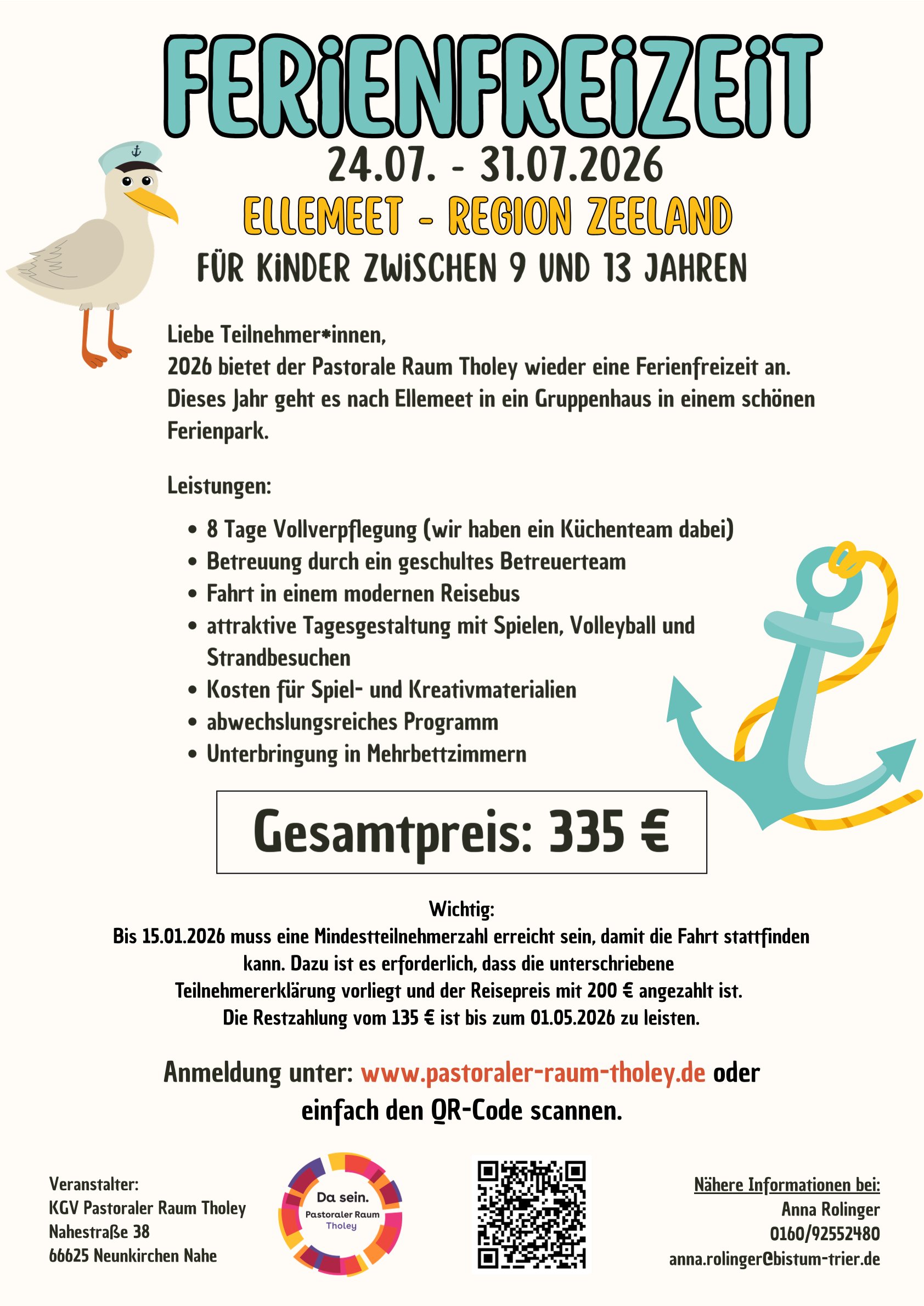 Plakat Ferienfreizeit 2026