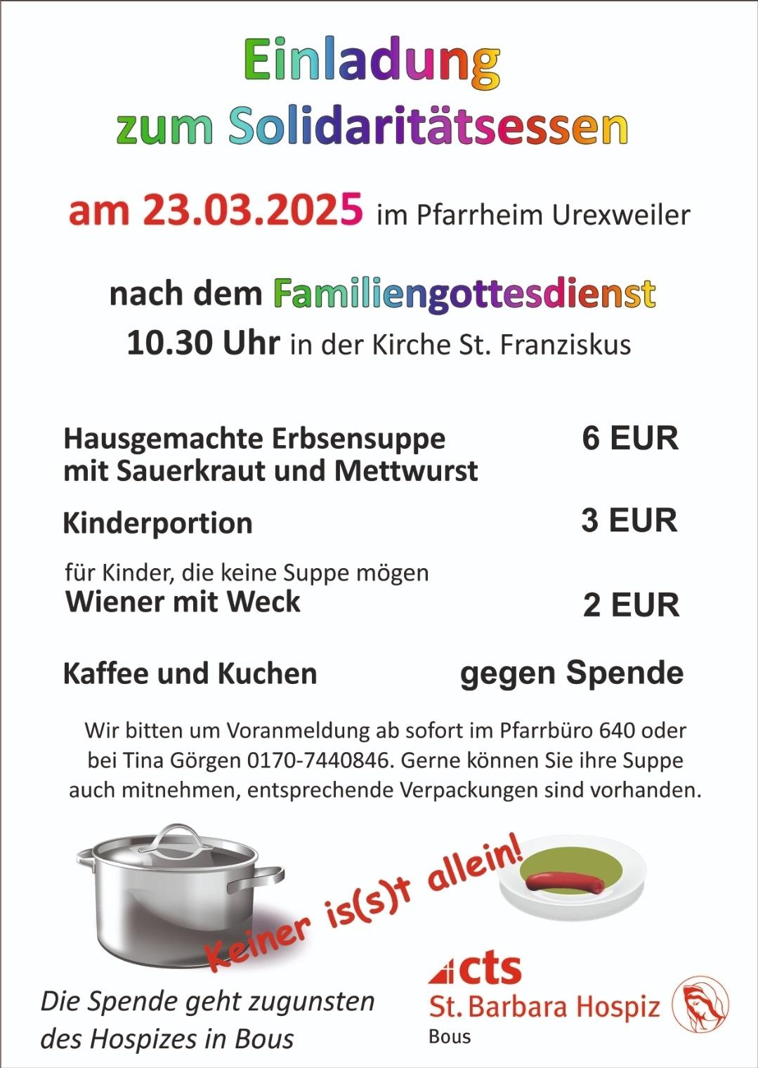 Plakat Solidaritätsessen 2025